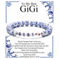 Blue and White Porcelain MAMA Beaded Bracelet