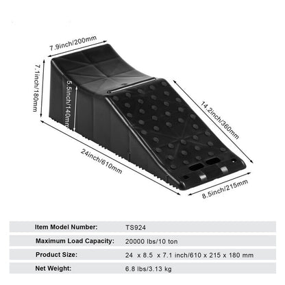 Heavy Duty Tandem Wheel Ramp for Car Service Tire Change 20000 lbs Capacity
