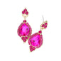 Teardrop Centered Dangle Evening Earrings
