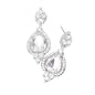 Teardrop Centered Dangle Evening Earrings