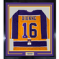 Framed Autographed/Signed Marcel Dionne 35x39 Los Angeles LA Yellow Hockey Jersey JSA COA