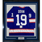 Framed Autographed/Signed Shane Doan 35x39 Winnipeg Blue Hockey Jersey Beckett BAS COA