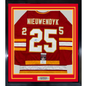 Framed Autographed/Signed Joe Nieuwendyk 35x39 Calgary Red Hockey Jersey JSA COA