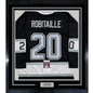 Framed Autographed/Signed Luc Robitaille HOF 09 35x39 Los Angeles LA Black Hockey Jersey JSA COA