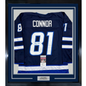Framed Autographed/Signed Kyle Connor 35x39 Winnipeg Blue Hockey Jersey JSA COA