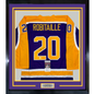 Framed Autographed/Signed Luc Robitaille HOF 09 35x39 Los Angeles LA Purple Hockey Jersey JSA COA
