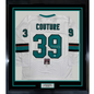 Framed Autographed/Signed Logan Couture 35x39 San Jose White Hockey Jersey JSA COA