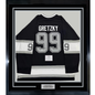 Framed Autographed/Signed Wayne Gretzky 35x39 Los Angeles Kings Black Mitchell & Ness Vintage Hockey Jersey Fanatics COA