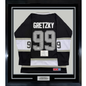 Framed Autographed/Signed Wayne Gretzky 35x39 Los Angeles Kings Black Hockey Jersey Fanatics COA