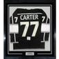 Framed Autographed/Signed Jeff Carter 35x39 Los Angeles LA Black Hockey Jersey Beckett BAS COA