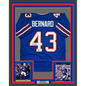 Framed Autographed/Signed Terrel Bernard 35x39 Buffalo Blue Football Jersey Beckett BAS COA