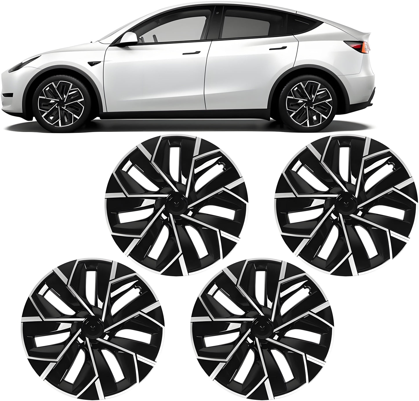 TESERY 19″ Trinan Wheel Covers for Model Y (4PCS)