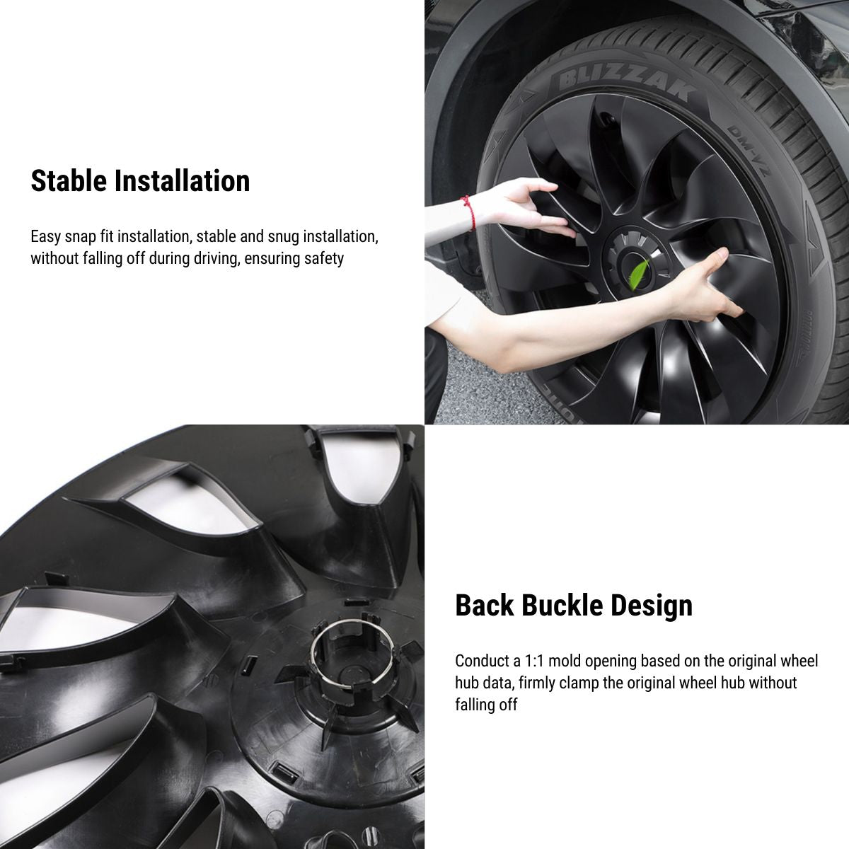 TESERY 19″ Wheel Covers for Model 3 (4PCS)