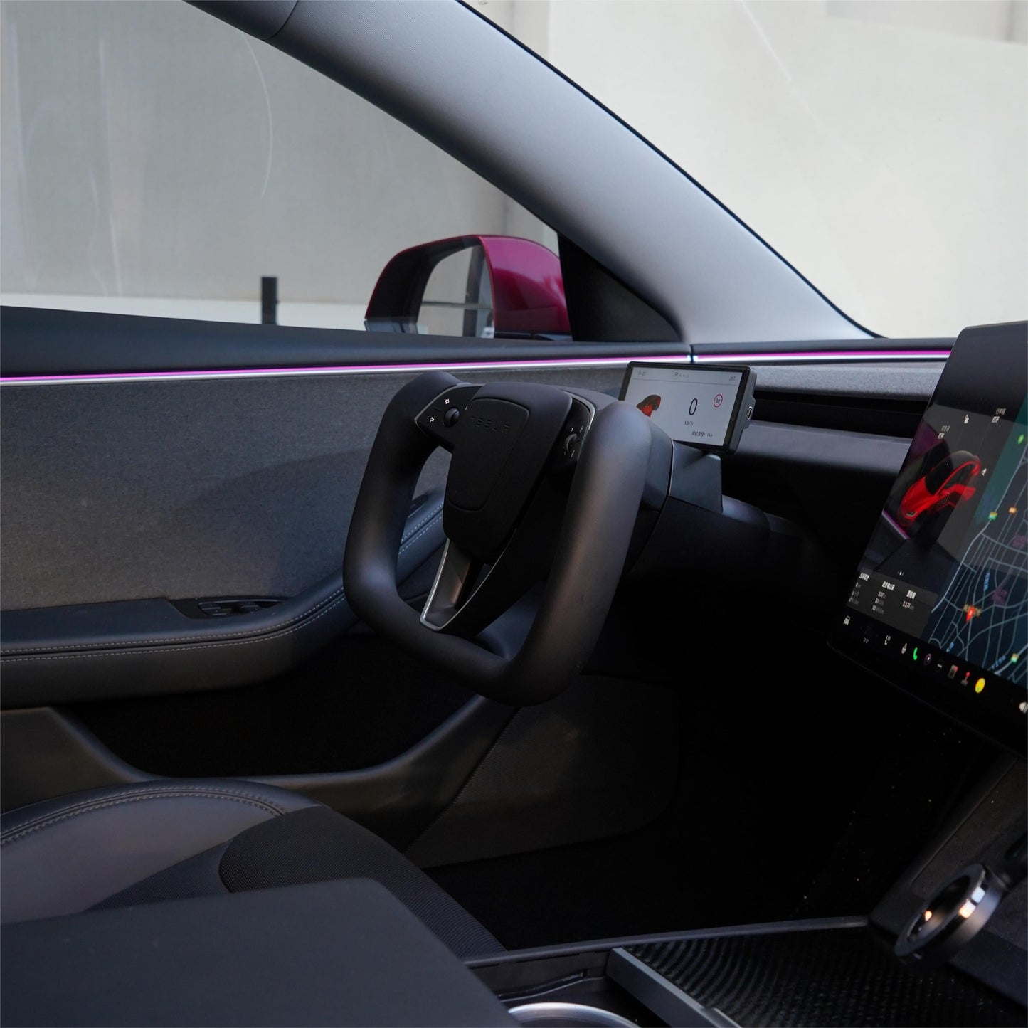 TESERY Model 3 Highland / Model Y Juniper Yoke Plaid Steering Wheel