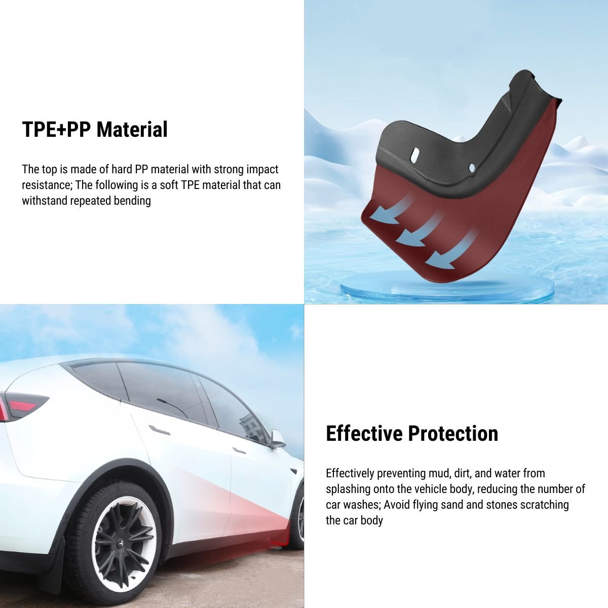 TESERY Upgraded OEM Mud Flaps Splash Guards for Model 3 / Model Y