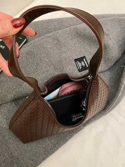 Texture PU Leather Shoulder Bag
