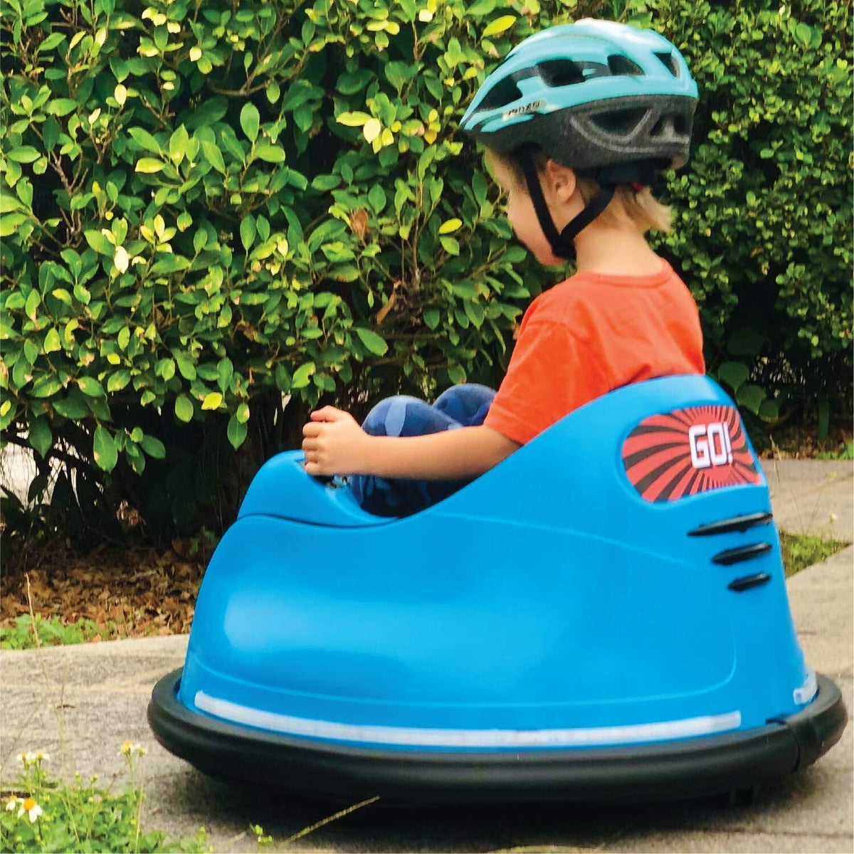 Electric Bubble RC Kids Bumper Car with Lights and Music - Blue