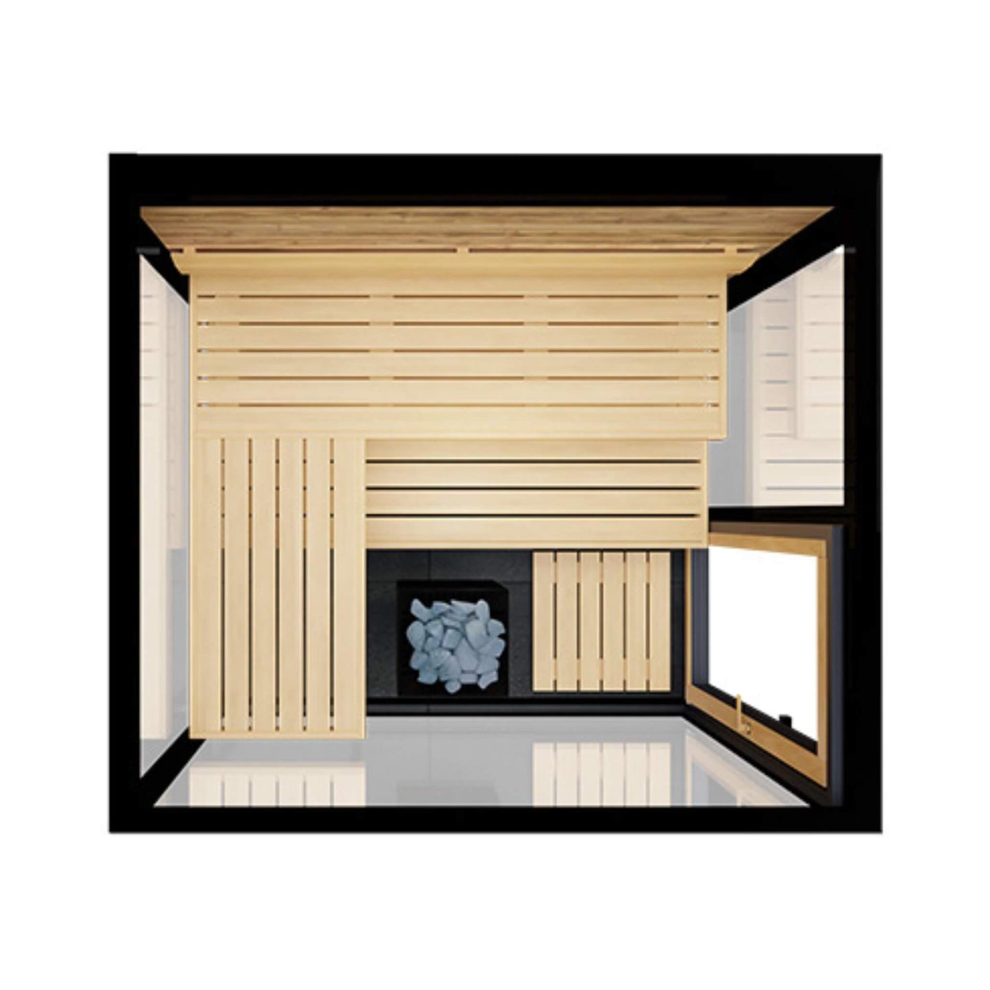 ThermaSol Vue 4-Person Outdoor Mirrored Glass Sauna [Made-To-Order] [14-VUEDL/R] (SAK84963)