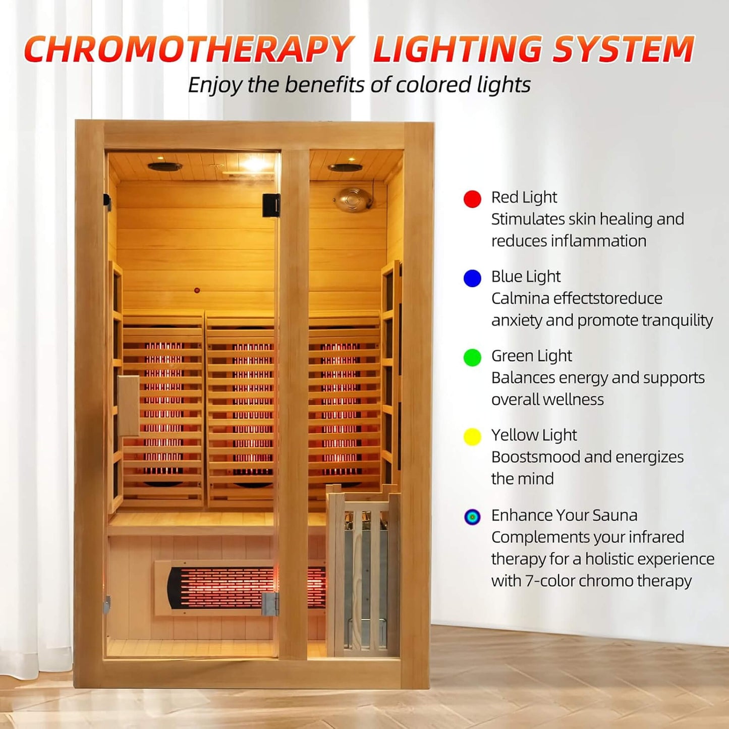 Rövia Luma 2-Person Indoor Hybrid Sauna Room With Infrared And 3.5KW Steam Heater [Made-To-Order] (SAK83750)
