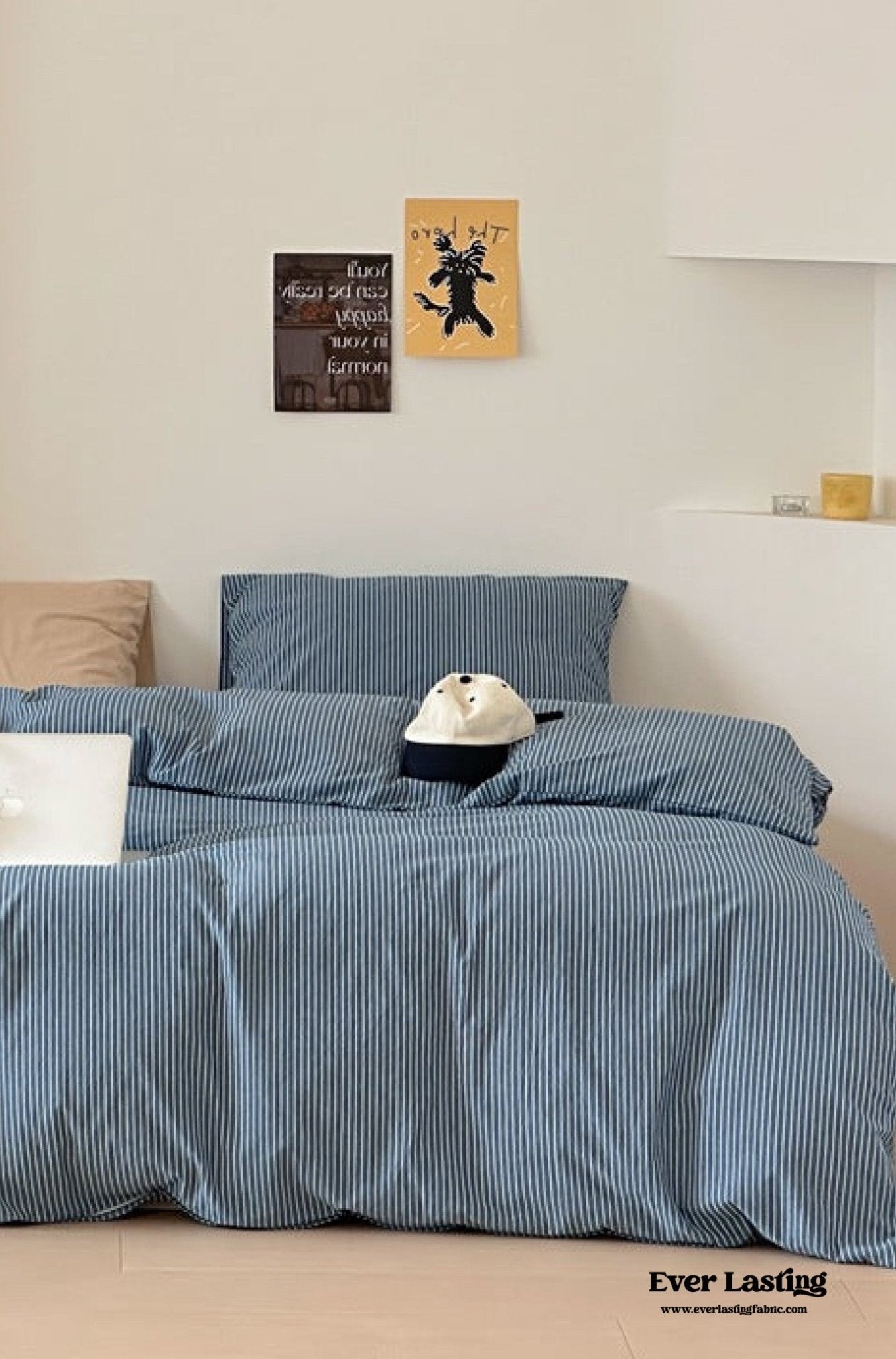 Thin Striped Bedding Set / Blue