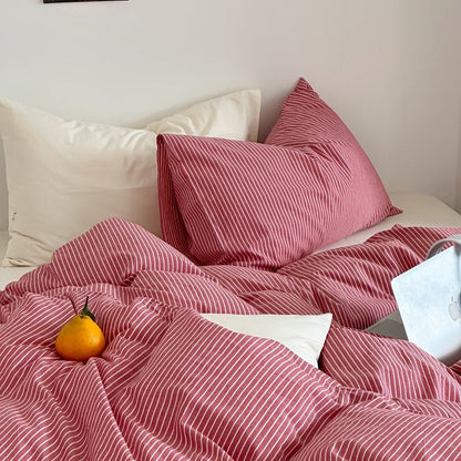 Thin Striped Bedding Set / Blue