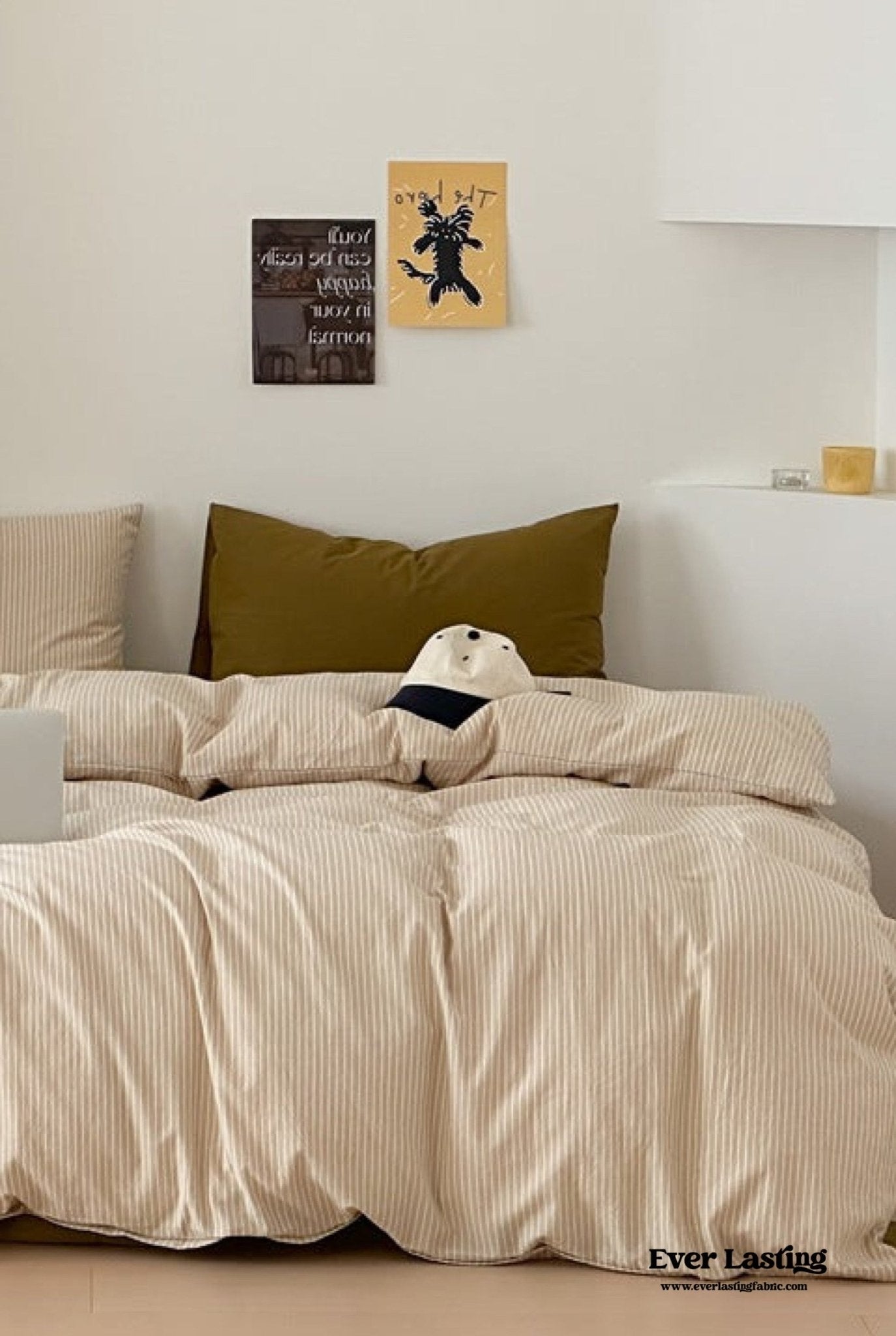 Thin Striped Duvet Cover / Red