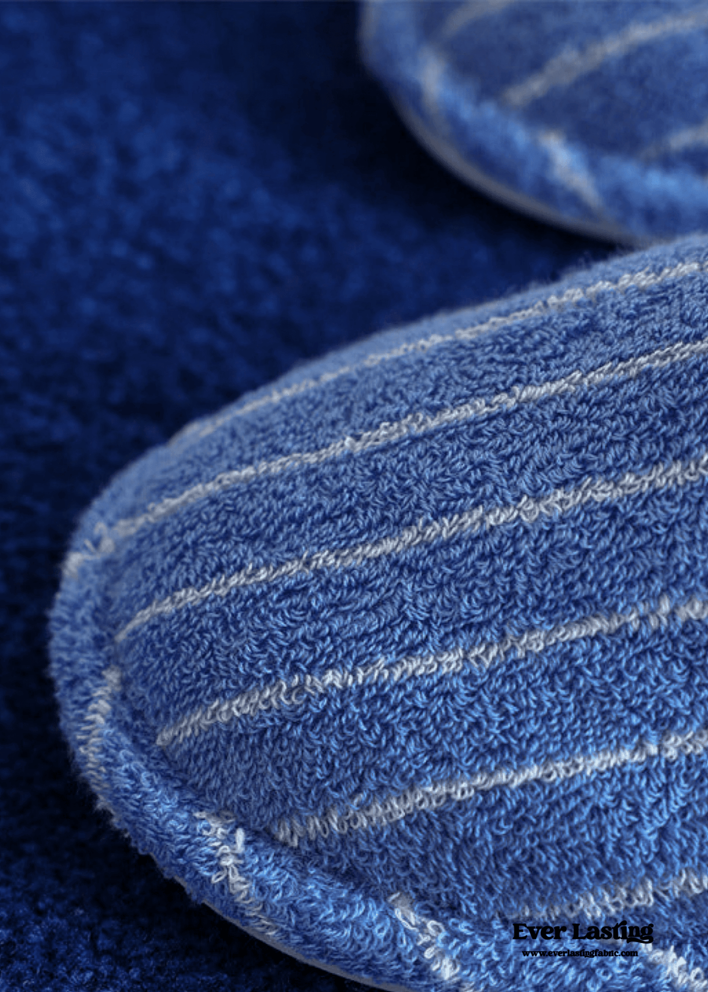 Thin Striped House Slippers / Blue