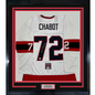 Framed Autographed/Signed Thomas Chabot 35x39 Ottawa White Hockey Jersey JSA COA