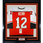 Framed Autographed/Signed Tim Kerr 35x39 Philadelphia Orange Hockey Jersey JSA COA