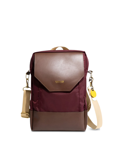 Corbin | Wine Nylon + Brown Leather