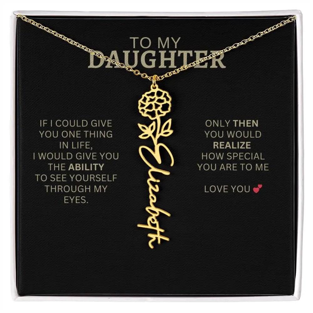 Birth Flower Necklace | Heartfelt New Mom Gift for Daughter from Mom or Dad