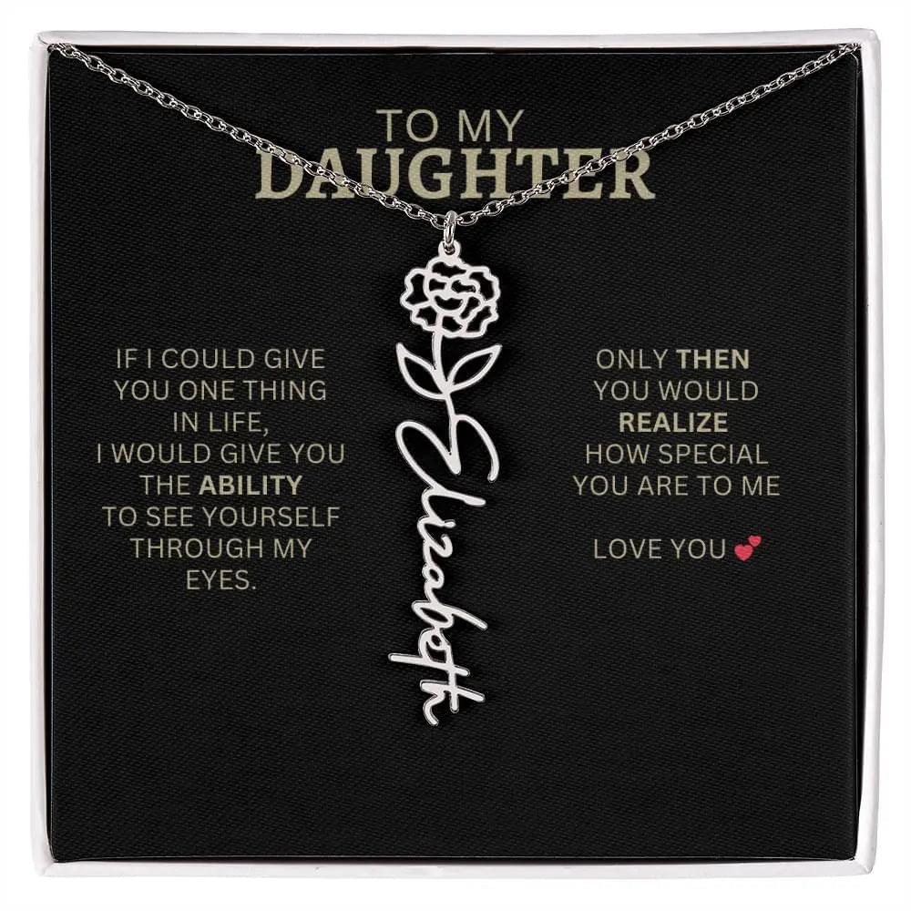 Birth Flower Necklace | Heartfelt New Mom Gift for Daughter from Mom or Dad