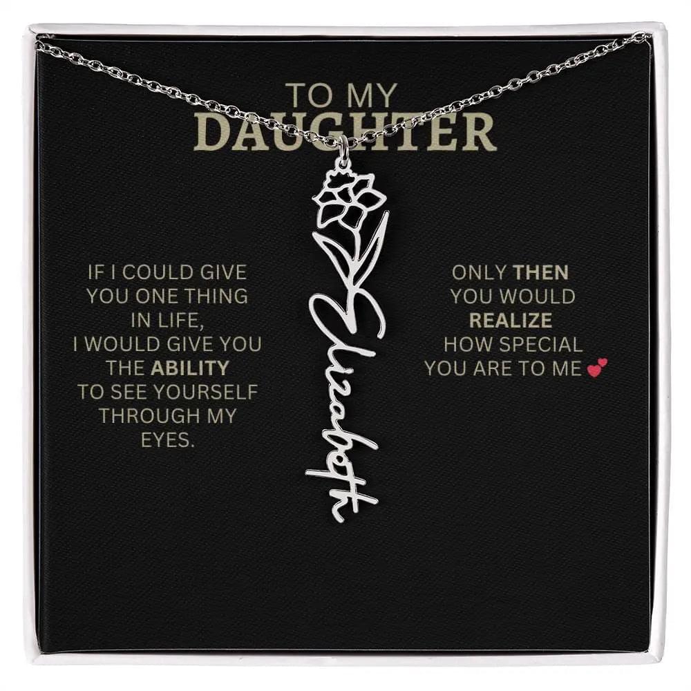 Birth Flower Necklace | Encouragement Gift for Daughter Going Through a Hard Time