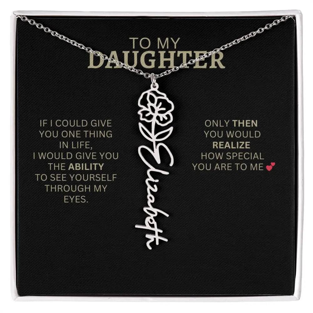 Birth Flower Necklace | Encouragement Gift for Daughter Going Through a Hard Time