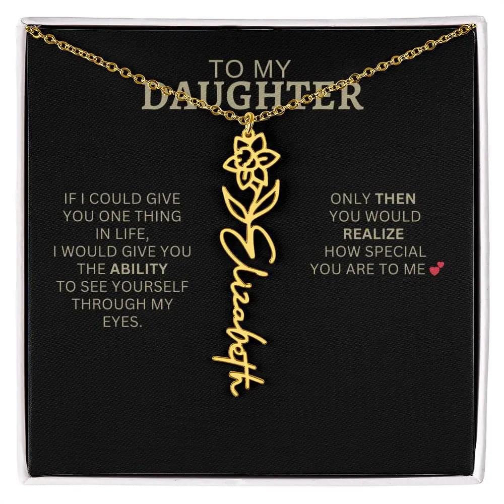 Birth Flower Necklace | Encouragement Gift for Daughter Going Through a Hard Time
