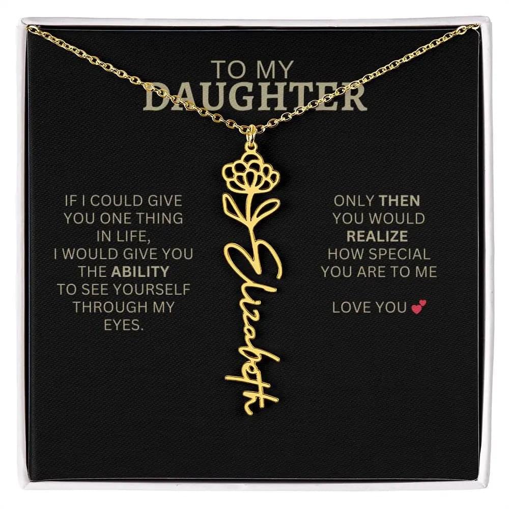 Birth Flower Necklace | Heartfelt New Mom Gift for Daughter from Mom or Dad