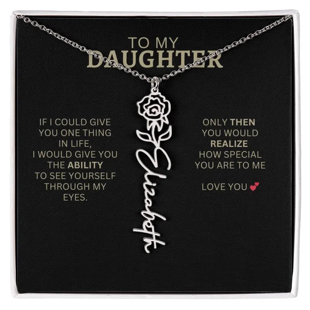 Birth Flower Necklace | Heartfelt New Mom Gift for Daughter from Mom or Dad