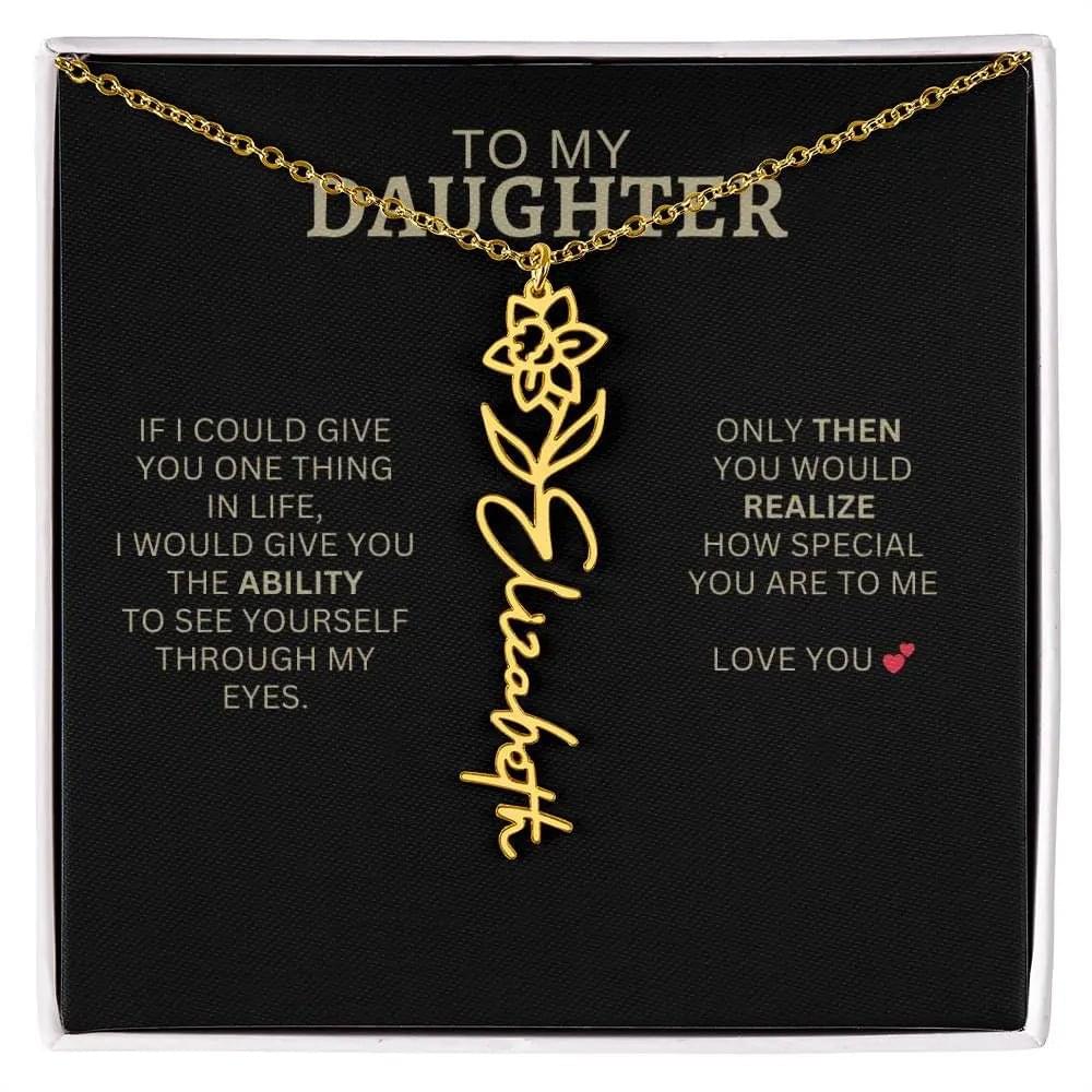 Birth Flower Necklace | Heartfelt New Mom Gift for Daughter from Mom or Dad