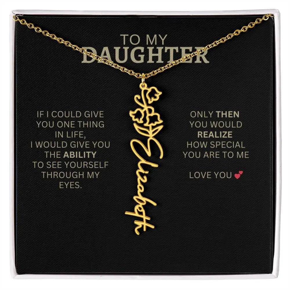 Birth Flower Necklace | Heartfelt New Mom Gift for Daughter from Mom or Dad