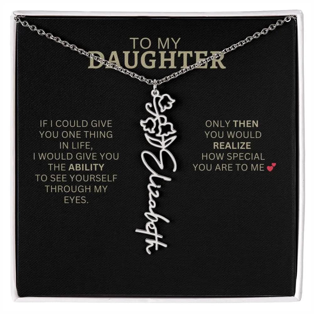 Birth Flower Necklace | Encouragement Gift for Daughter Going Through a Hard Time