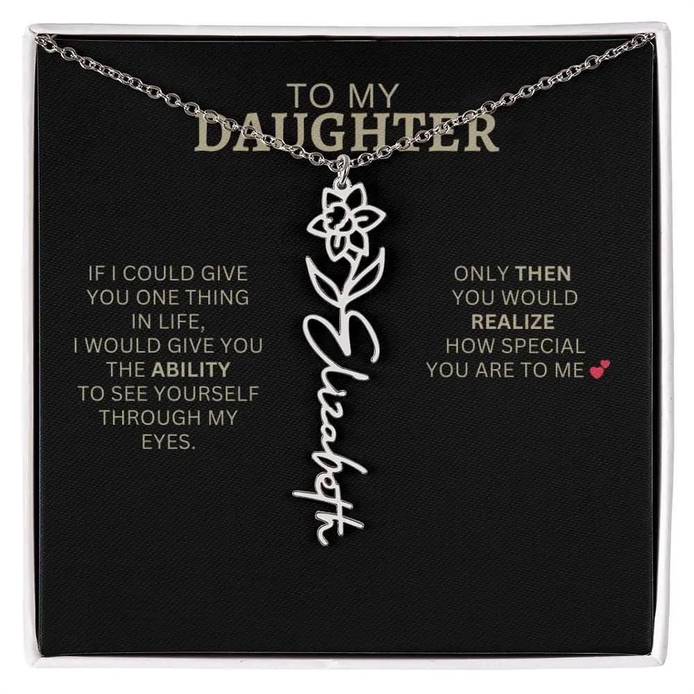 Birth Flower Necklace | Encouragement Gift for Daughter Going Through a Hard Time