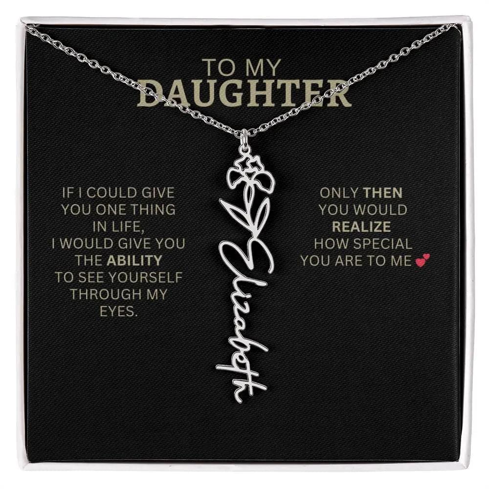 Birth Flower Necklace | Encouragement Gift for Daughter Going Through a Hard Time