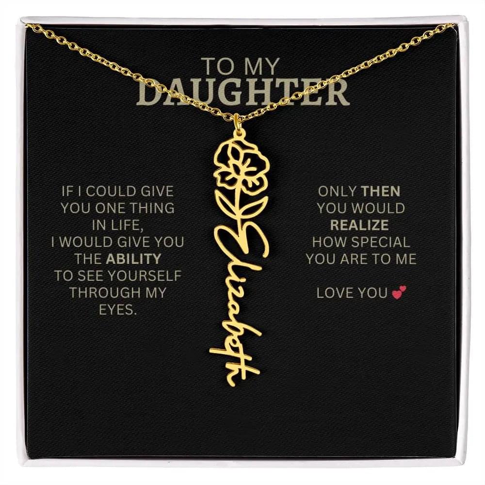 Birth Flower Necklace | Heartfelt New Mom Gift for Daughter from Mom or Dad
