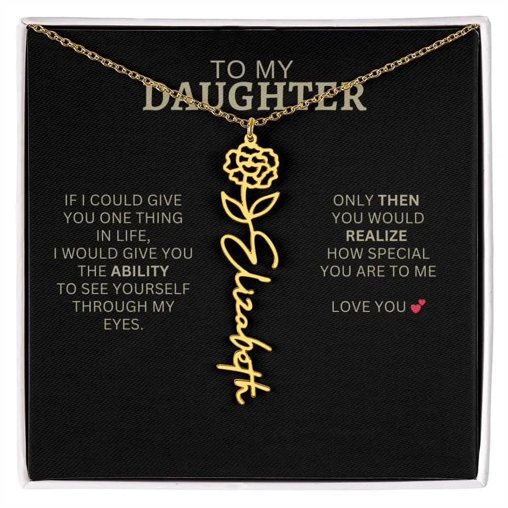 Birth Flower Necklace | Heartfelt New Mom Gift for Daughter from Mom or Dad
