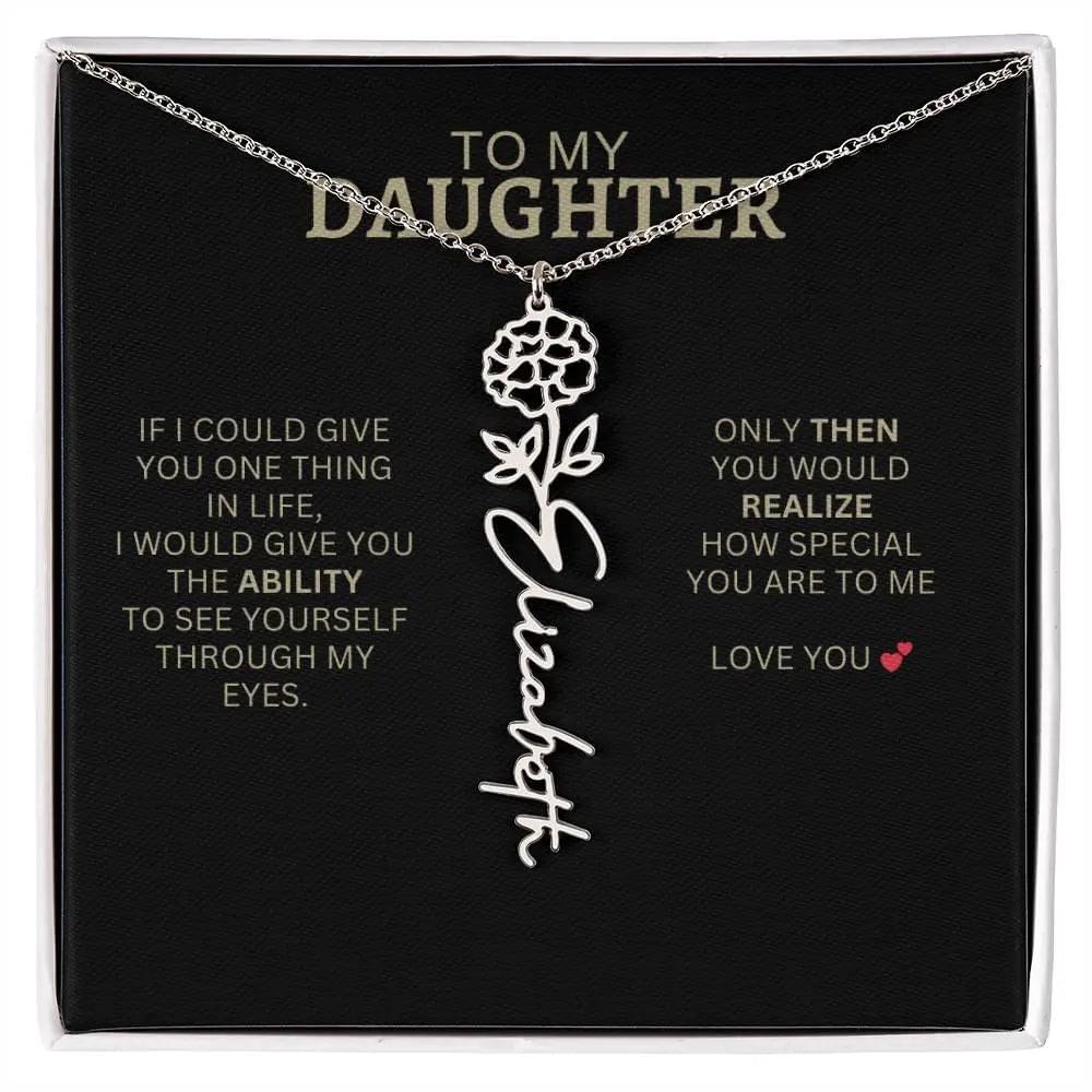 Birth Flower Necklace | Heartfelt New Mom Gift for Daughter from Mom or Dad