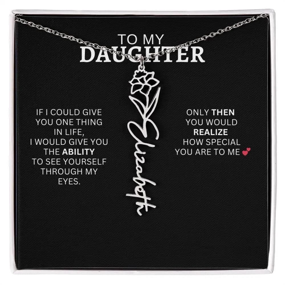 Birth Flower Necklace | Emotional Send Off Gift for Daughter Leaving for College