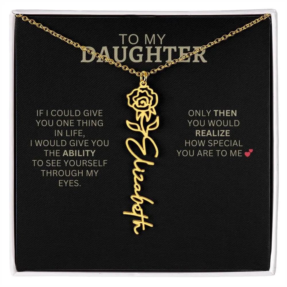 Birth Flower Necklace | Encouragement Gift for Daughter Going Through a Hard Time