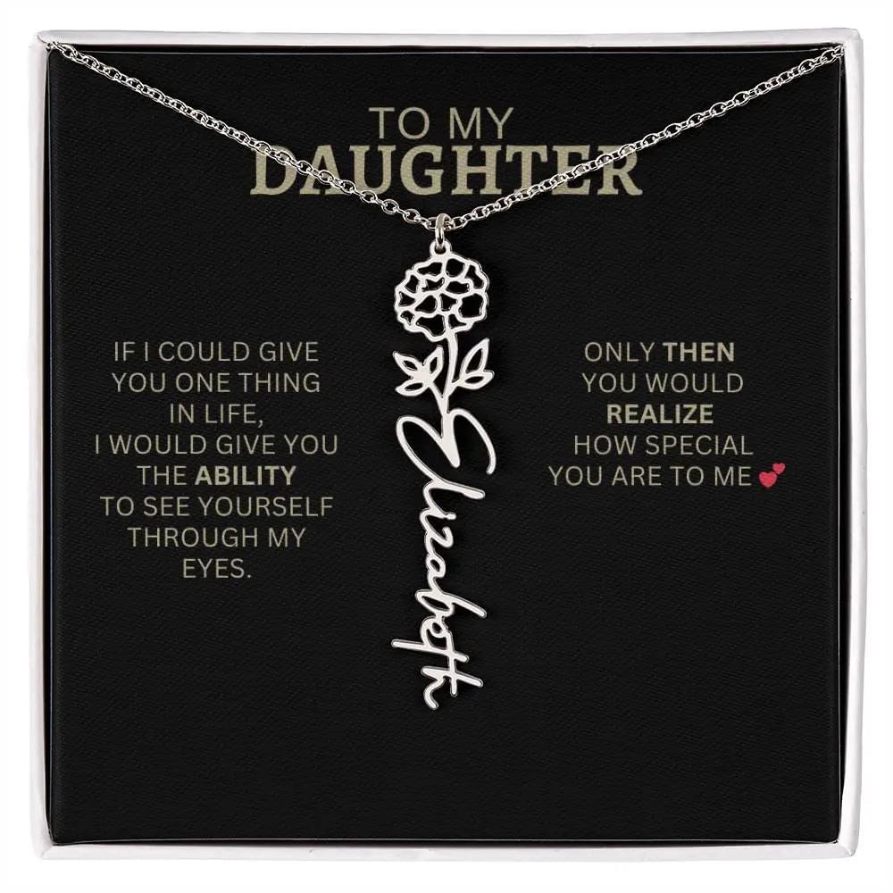 Birth Flower Necklace | Encouragement Gift for Daughter Going Through a Hard Time