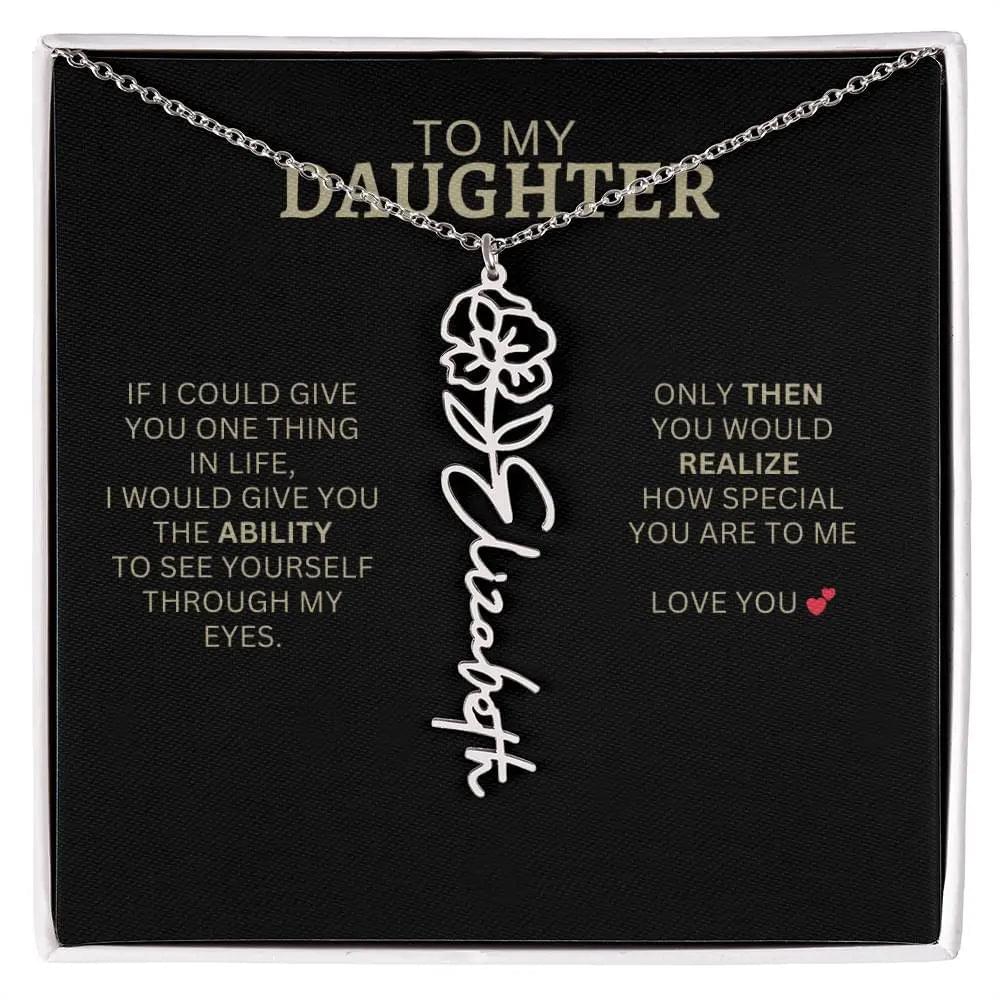 Birth Flower Necklace | Heartfelt New Mom Gift for Daughter from Mom or Dad