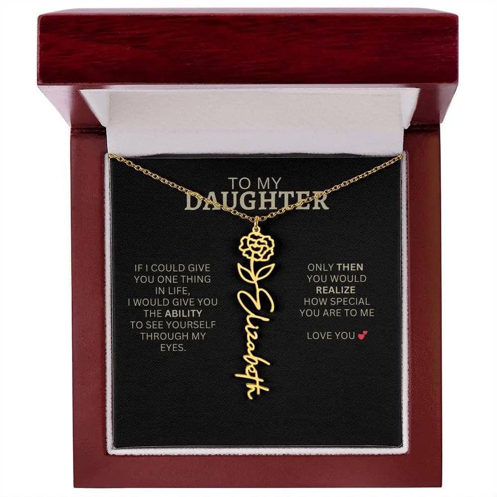 Birth Flower Necklace | Heartfelt New Mom Gift for Daughter from Mom or Dad
